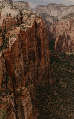 cliff, valley, canyon, mountains Wallpaper 1600x2560