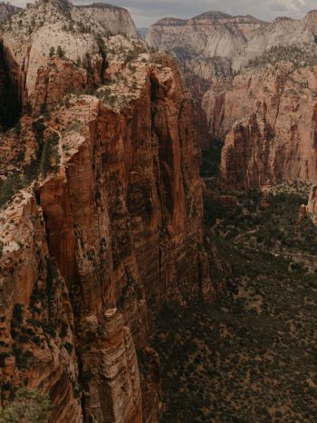 cliff, valley, canyon, mountains Wallpaper 1668x2224