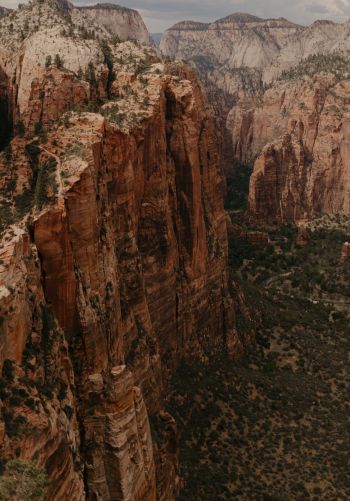 cliff, valley, canyon, mountains Wallpaper 1668x2388