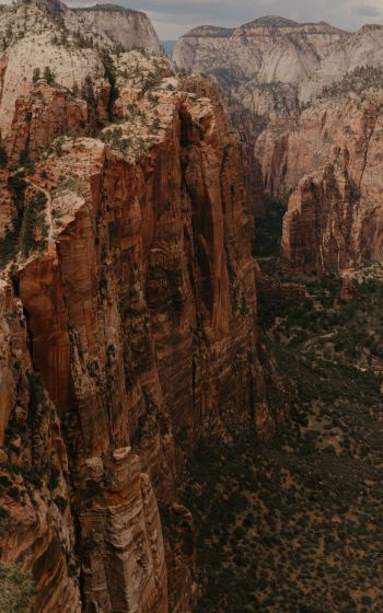 cliff, valley, canyon, mountains Wallpaper 1200x1920