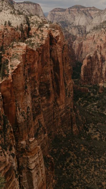 cliff, valley, canyon, mountains Wallpaper 1440x2560
