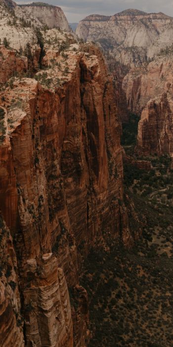 cliff, valley, canyon, mountains Wallpaper 720x1440