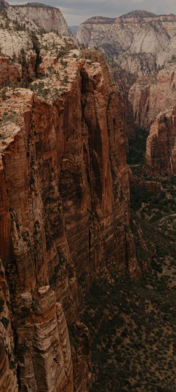 cliff, valley, canyon, mountains Wallpaper 1080x2400