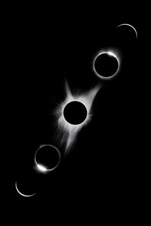 lunar eclipse, black and white Wallpaper 6023x9000