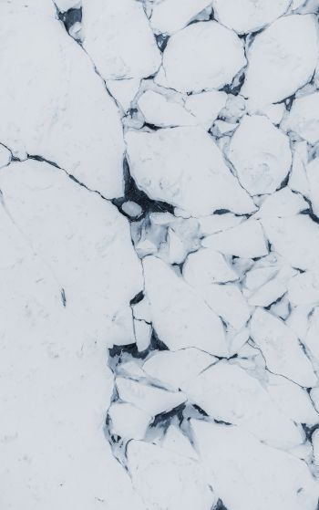drone photo, winter scenery, ice Wallpaper 1752x2800