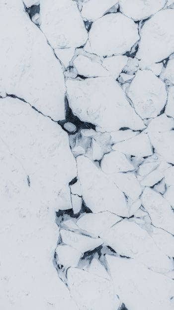 drone photo, winter scenery, ice Wallpaper 1440x2560