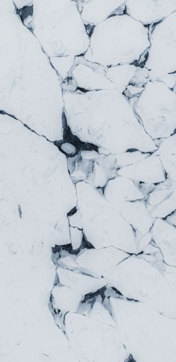 Обои 1080x2220 фото с дрона, зимний пейзаж, лед