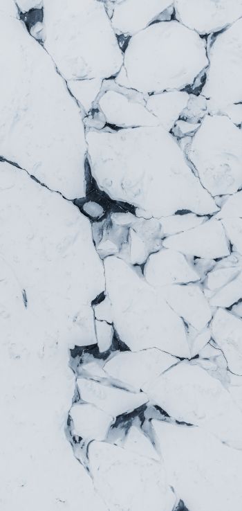 drone photo, winter scenery, ice Wallpaper 1440x3040