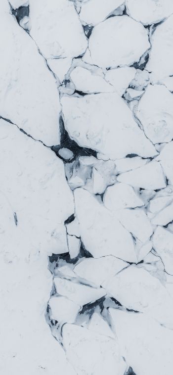 drone photo, winter scenery, ice Wallpaper 1080x2340
