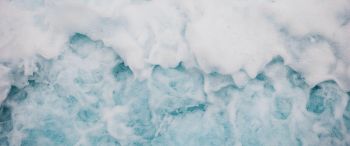 Norway, blue water, foam, sea Wallpaper 3440x1440