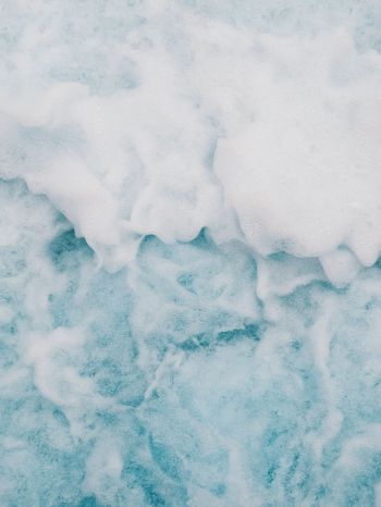 Norway, blue water, foam, sea Wallpaper 1536x2048