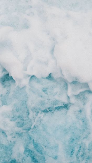 Norway, blue water, foam, sea Wallpaper 750x1334