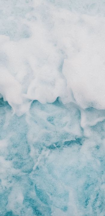 Norway, blue water, foam, sea Wallpaper 1440x2960