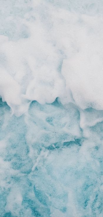 Norway, blue water, foam, sea Wallpaper 1080x2280