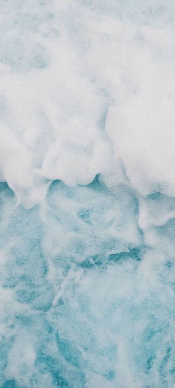 Norway, blue water, foam, sea Wallpaper 1440x3200