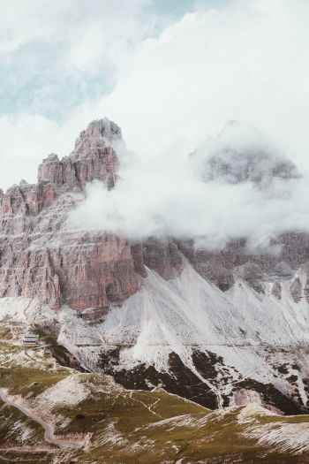 three peaks of Lavaredo, mountains, peak Wallpaper 640x960