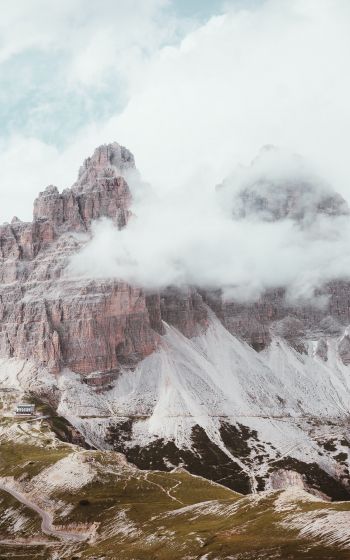 three peaks of Lavaredo, mountains, peak Wallpaper 800x1280