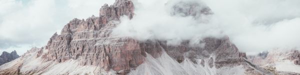 three peaks of Lavaredo, mountains, peak Wallpaper 1590x400