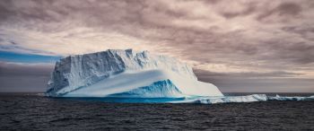 Обои 3440x1440 Антарктида, лед, айсберг