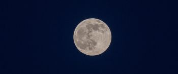 full moon, night, sky Wallpaper 3440x1440