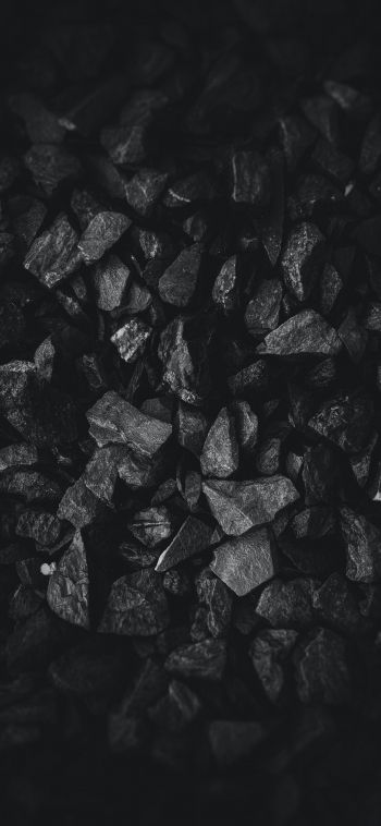 coal, black and white, black wallpaper Wallpaper 1080x2340