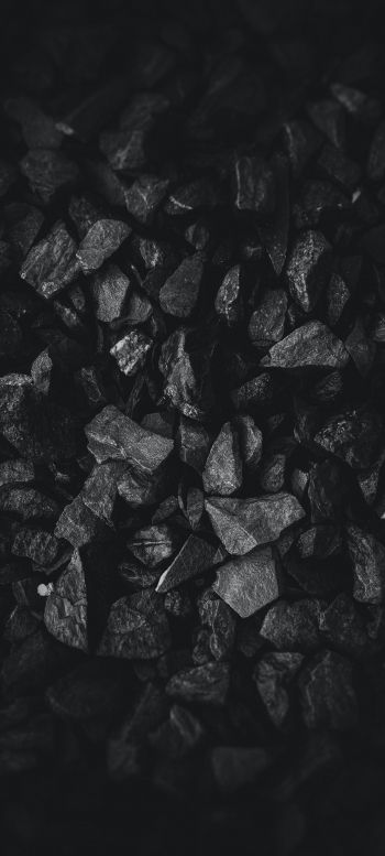 coal, black and white, black wallpaper Wallpaper 1440x3200
