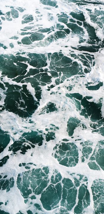 sea foam, sea Wallpaper 1080x2220