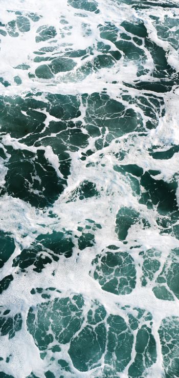 sea foam, sea Wallpaper 1080x2280