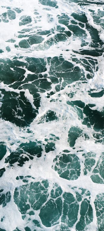 sea foam, sea Wallpaper 1440x3200