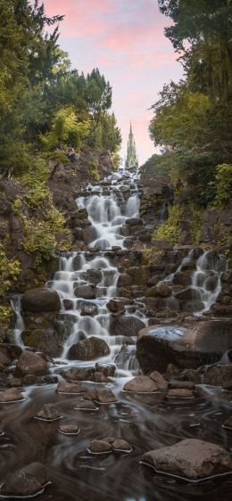 waterfall, sad, stream Wallpaper 828x1792