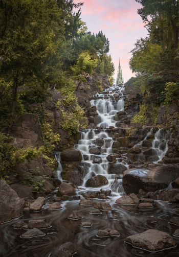 waterfall, sad, stream Wallpaper 1640x2360