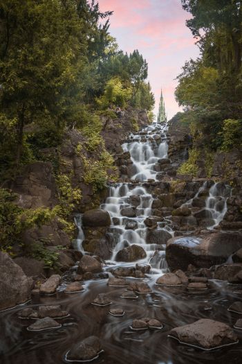 waterfall, sad, stream Wallpaper 640x960