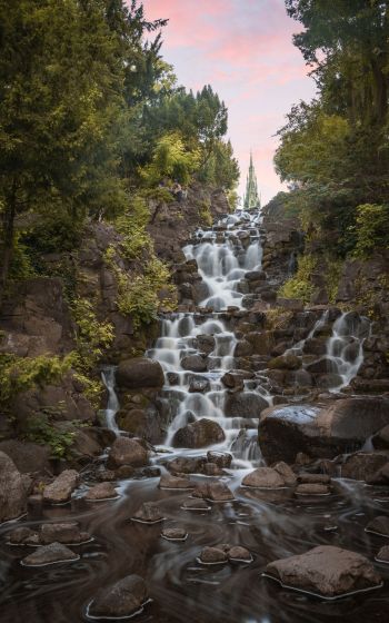 waterfall, sad, stream Wallpaper 1600x2560
