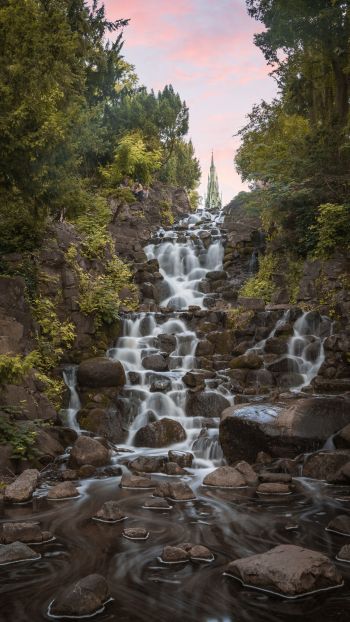waterfall, sad, stream Wallpaper 1440x2560