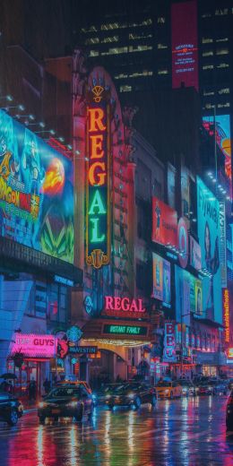 times square, New York, USA, billboards, city Wallpaper 720x1440