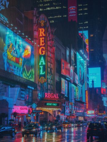 times square, New York, USA, billboards, city Wallpaper 1620x2160