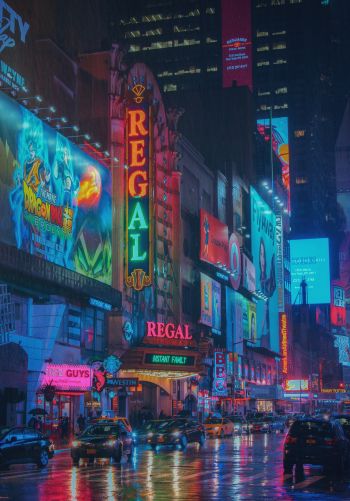 times square, New York, USA, billboards, city Wallpaper 1668x2388