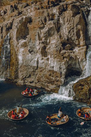 river, India, travel, mountains, river rafting Wallpaper 640x960