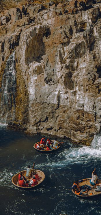 river, India, travel, mountains, river rafting Wallpaper 1440x3040