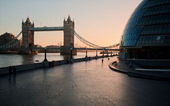 Обои 2560x1600 Тауэрский мост, Лондон, Великобритания, городская жизнь, река
