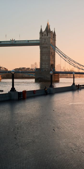 Обои 720x1440 Тауэрский мост, Лондон, Великобритания, городская жизнь, река