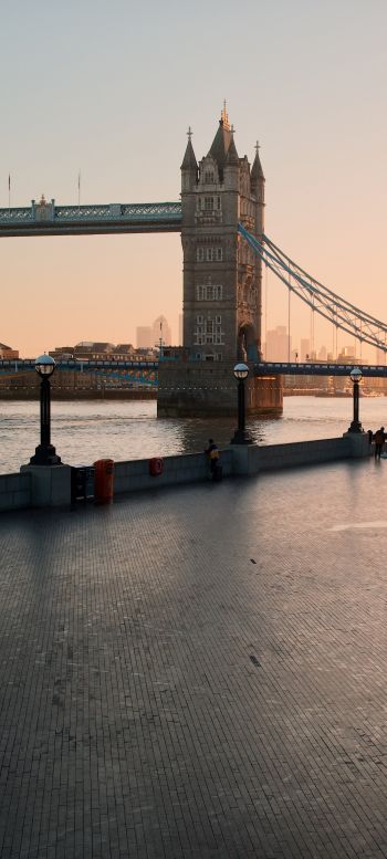 Обои 720x1600 Тауэрский мост, Лондон, Великобритания, городская жизнь, река