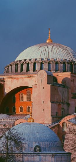 Обои 1440x3040 Собор Святой Софии, Фатих, Турция, достопримечательности, исламская архитектура