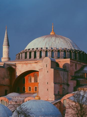 Обои 1620x2160 Собор Святой Софии, Фатих, Турция, достопримечательности, исламская архитектура