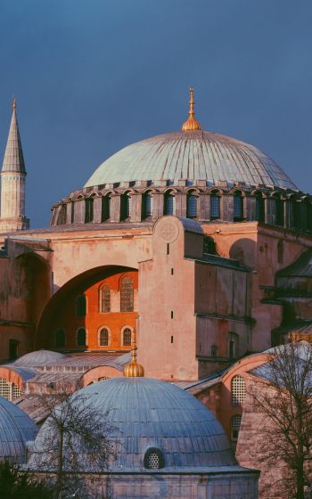 Обои 800x1280 Собор Святой Софии, Фатих, Турция, достопримечательности, исламская архитектура