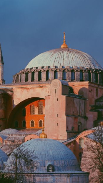 Обои 1440x2560 Собор Святой Софии, Фатих, Турция, достопримечательности, исламская архитектура