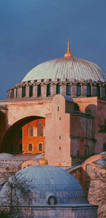 Обои 1440x2960 Собор Святой Софии, Фатих, Турция, достопримечательности, исламская архитектура