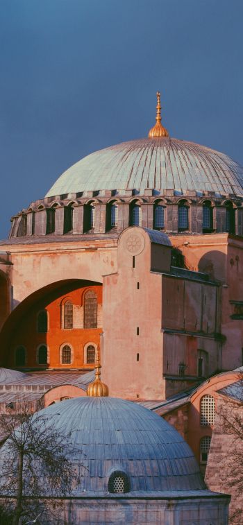 Обои 828x1792 Собор Святой Софии, Фатих, Турция, достопримечательности, исламская архитектура