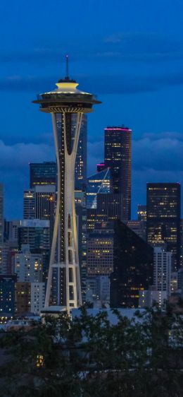 Seattle, Washington, USA, skyscrapers, glass Wallpaper 1125x2436