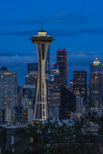 Seattle, Washington, USA, skyscrapers, glass Wallpaper 640x960